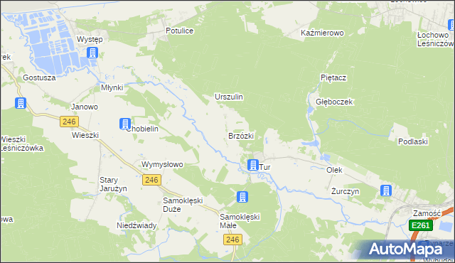 mapa Brzózki gmina Szubin, Brzózki gmina Szubin na mapie Targeo