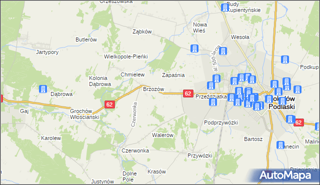 mapa Brzozów-Kolonia, Brzozów-Kolonia na mapie Targeo