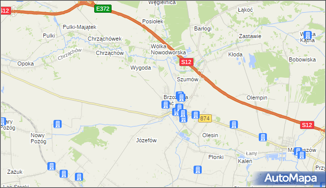 mapa Brzozowa Gać, Brzozowa Gać na mapie Targeo