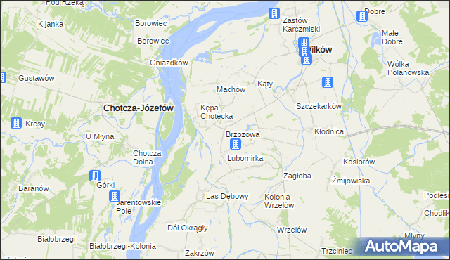 mapa Brzozowa gmina Wilków, Brzozowa gmina Wilków na mapie Targeo