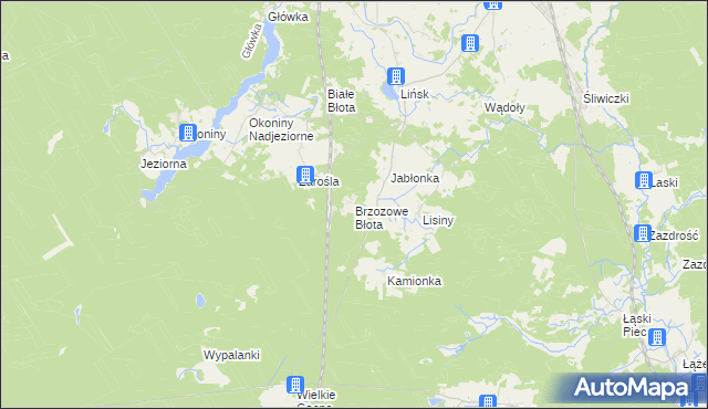 mapa Brzozowe Błota, Brzozowe Błota na mapie Targeo