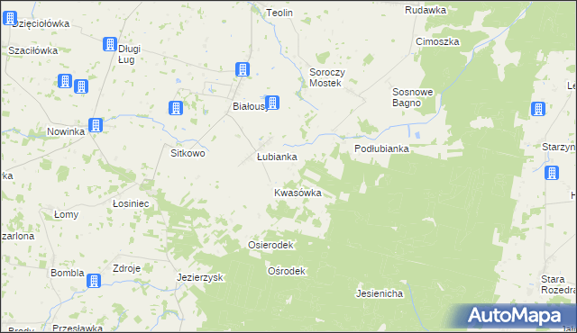 mapa Brzozowe Błoto, Brzozowe Błoto na mapie Targeo