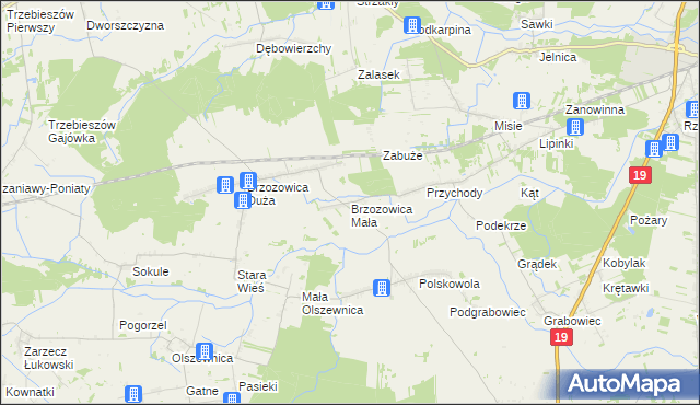 mapa Brzozowica Mała, Brzozowica Mała na mapie Targeo