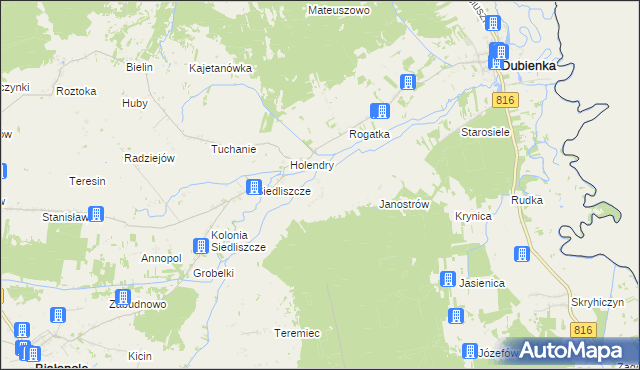 mapa Brzozowiec gmina Dubienka, Brzozowiec gmina Dubienka na mapie Targeo