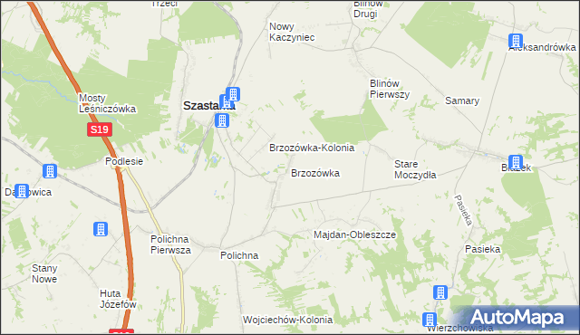 mapa Brzozówka gmina Szastarka, Brzozówka gmina Szastarka na mapie Targeo