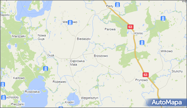 mapa Brzozowo gmina Węgorzewo, Brzozowo gmina Węgorzewo na mapie Targeo