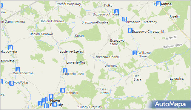 mapa Brzozowo-Panki, Brzozowo-Panki na mapie Targeo