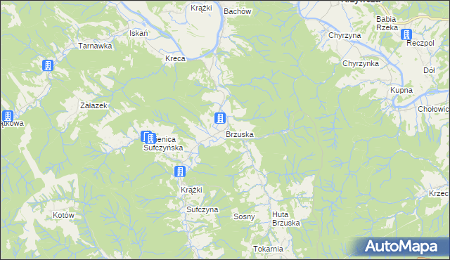 mapa Brzuska, Brzuska na mapie Targeo