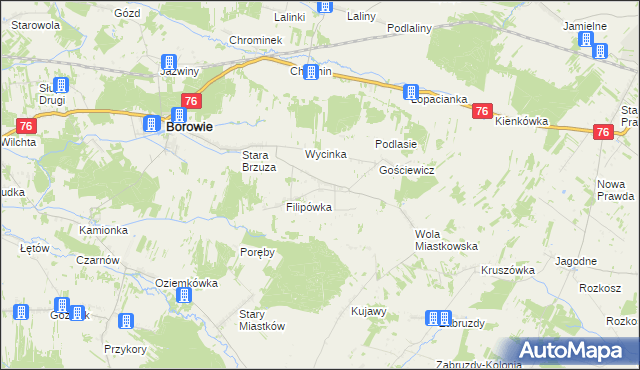 mapa Brzuskowola, Brzuskowola na mapie Targeo