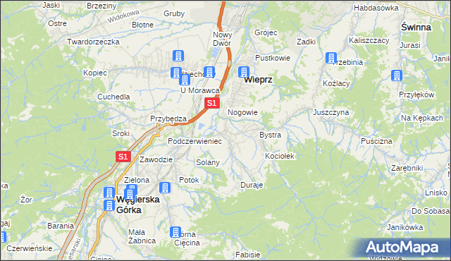 mapa Brzuśnik, Brzuśnik na mapie Targeo