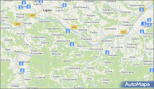 mapa Brzyna, Brzyna na mapie Targeo