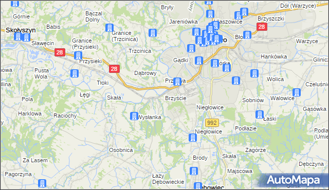 mapa Brzyście gmina Jasło, Brzyście gmina Jasło na mapie Targeo