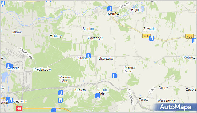 mapa Brzyszów, Brzyszów na mapie Targeo