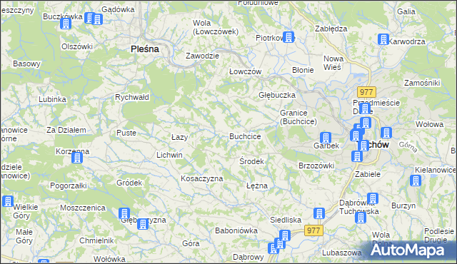 mapa Buchcice, Buchcice na mapie Targeo