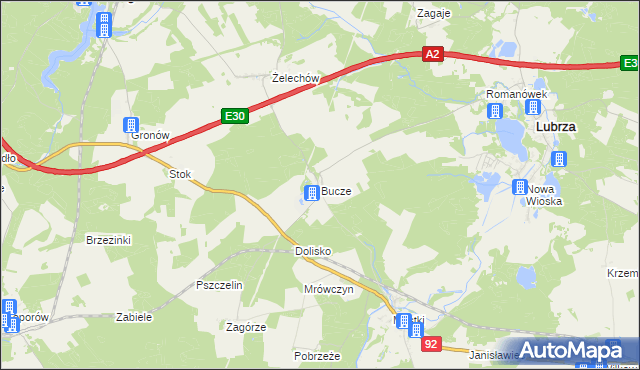 mapa Bucze gmina Lubrza, Bucze gmina Lubrza na mapie Targeo