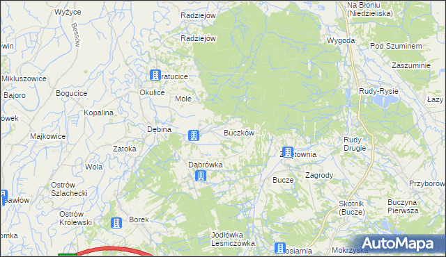 mapa Buczków gmina Rzezawa, Buczków gmina Rzezawa na mapie Targeo