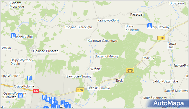 mapa Buczyno-Mikosy, Buczyno-Mikosy na mapie Targeo