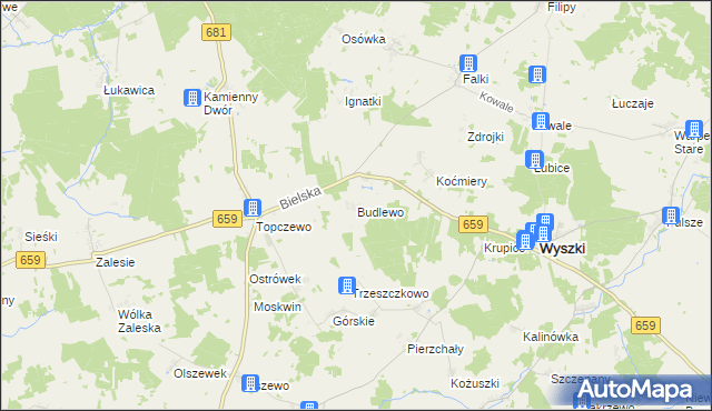 mapa Budlewo, Budlewo na mapie Targeo