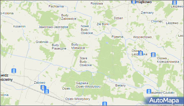 mapa Budy Koziebrodzkie, Budy Koziebrodzkie na mapie Targeo