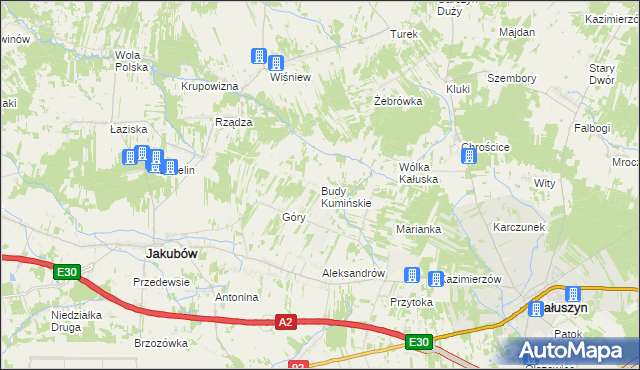 mapa Budy Kumińskie, Budy Kumińskie na mapie Targeo