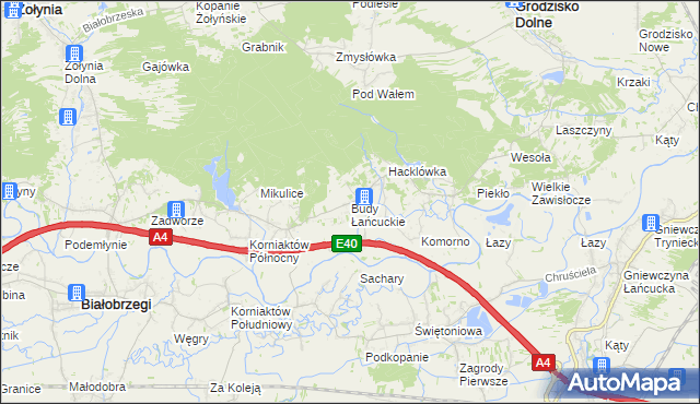 mapa Budy Łańcuckie, Budy Łańcuckie na mapie Targeo