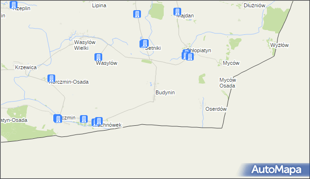 mapa Budynin, Budynin na mapie Targeo