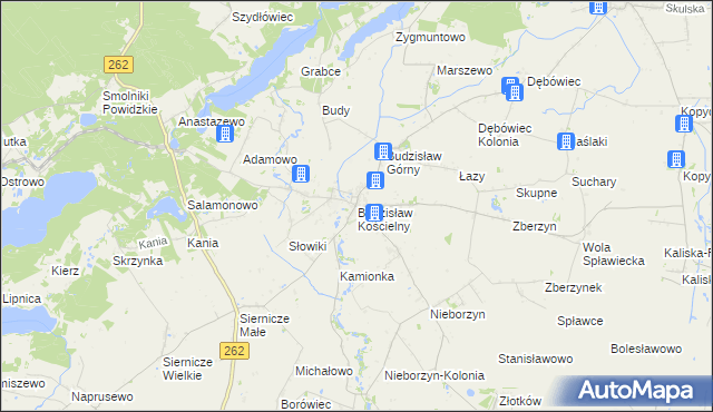 mapa Budzisław Kościelny, Budzisław Kościelny na mapie Targeo