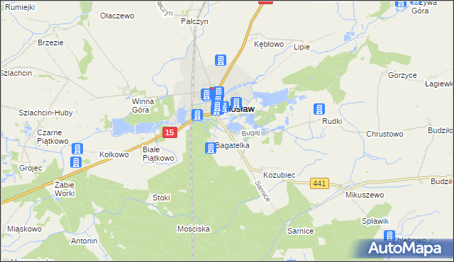 mapa Bugaj gmina Miłosław, Bugaj gmina Miłosław na mapie Targeo