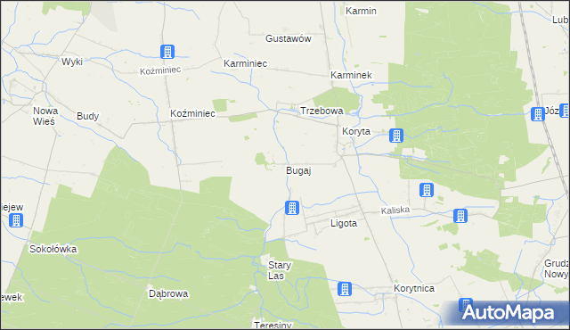 mapa Bugaj gmina Raszków, Bugaj gmina Raszków na mapie Targeo