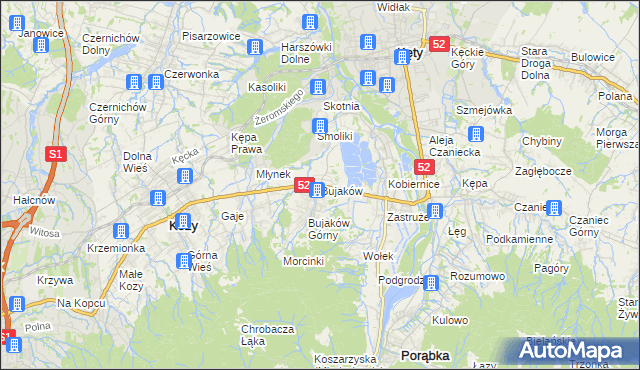 mapa Bujaków, Bujaków na mapie Targeo