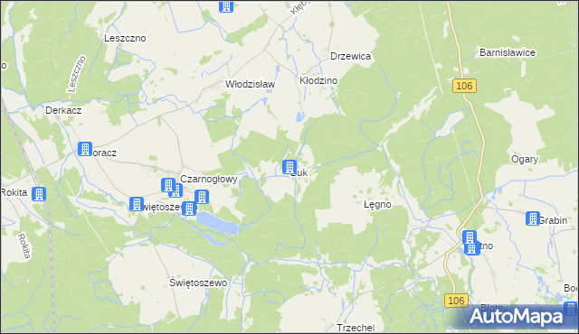 mapa Buk gmina Przybiernów, Buk gmina Przybiernów na mapie Targeo