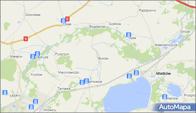 mapa Buków gmina Żarów, Buków gmina Żarów na mapie Targeo