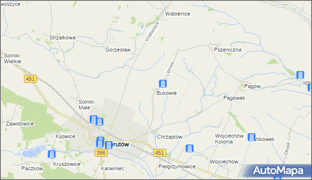 mapa Bukowie gmina Wilków, Bukowie gmina Wilków na mapie Targeo