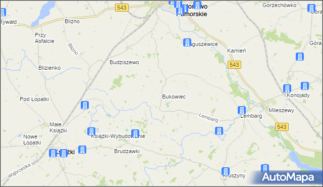 mapa Bukowiec gmina Jabłonowo Pomorskie, Bukowiec gmina Jabłonowo Pomorskie na mapie Targeo