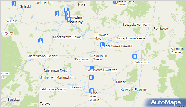 mapa Bukowiec Wielki, Bukowiec Wielki na mapie Targeo