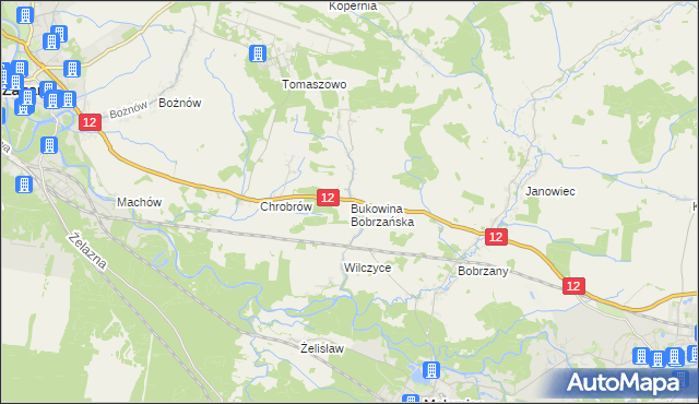 mapa Bukowina Bobrzańska, Bukowina Bobrzańska na mapie Targeo