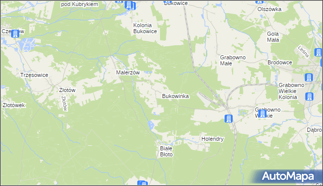 mapa Bukowinka, Bukowinka na mapie Targeo