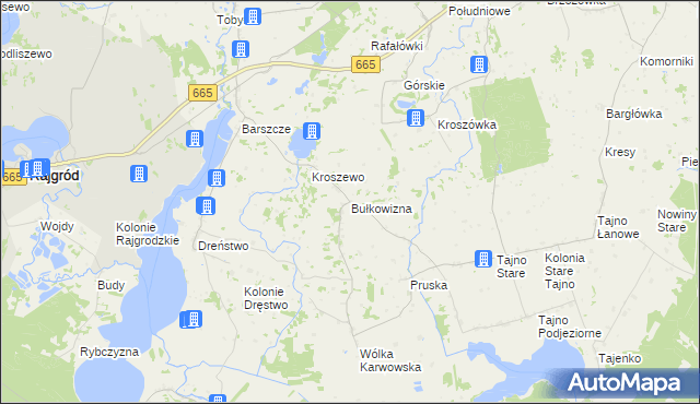 mapa Bułkowizna, Bułkowizna na mapie Targeo