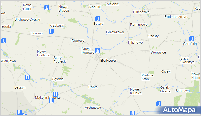 mapa Bulkowo, Bulkowo na mapie Targeo