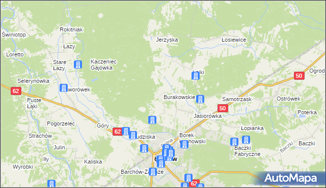 mapa Burakowskie, Burakowskie na mapie Targeo