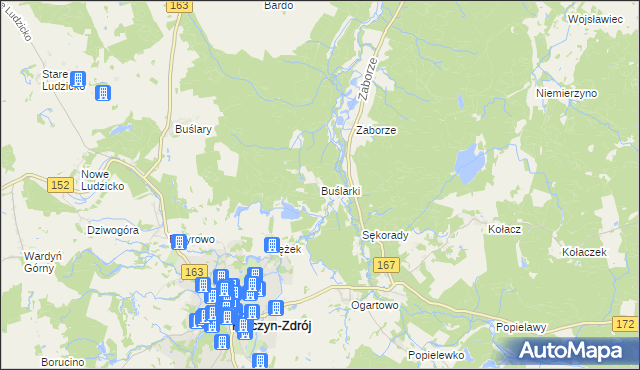 mapa Buślarki, Buślarki na mapie Targeo