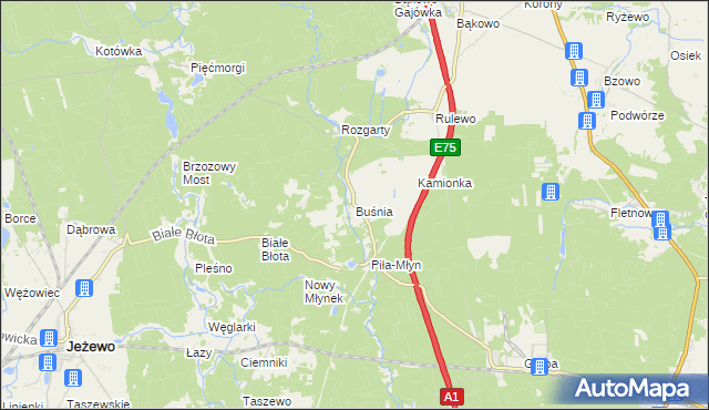 mapa Buśnia, Buśnia na mapie Targeo