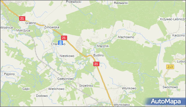 mapa Bydlino, Bydlino na mapie Targeo