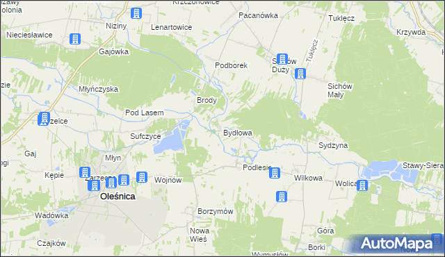 mapa Bydłowa, Bydłowa na mapie Targeo