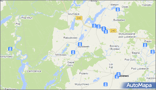 mapa Bysławek, Bysławek na mapie Targeo