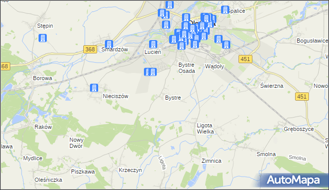 mapa Bystre gmina Oleśnica, Bystre gmina Oleśnica na mapie Targeo