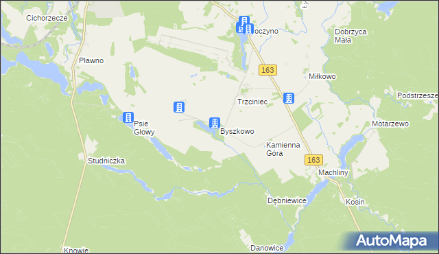 mapa Byszkowo, Byszkowo na mapie Targeo