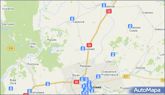 mapa Byszwałd, Byszwałd na mapie Targeo