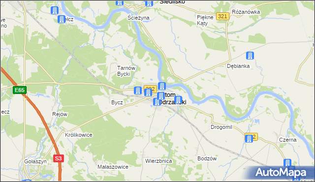 mapa Bytom Odrzański, Bytom Odrzański na mapie Targeo