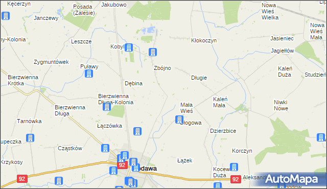 mapa Cegielnia gmina Kłodawa, Cegielnia gmina Kłodawa na mapie Targeo